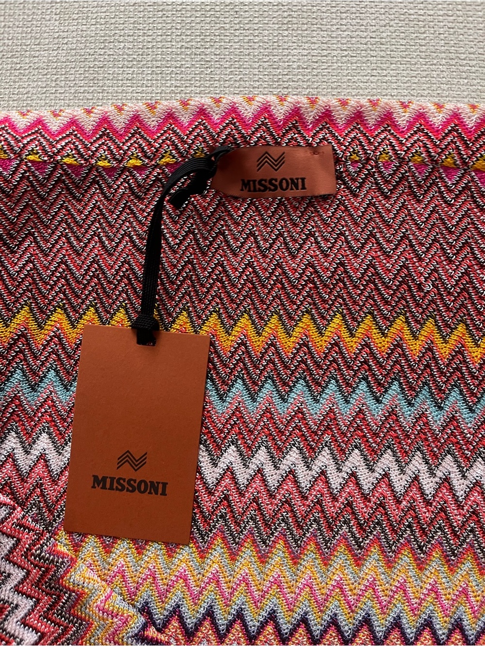 WEEKEND SALE 💫 Missoni Mare Multicolor Chevron Knit Pareo with Fringe Detail - Picture 6 of 11